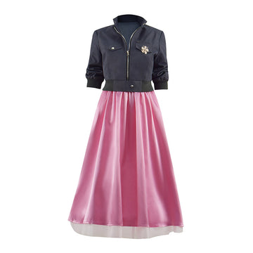 Doctor Who New Earth Rose Tyler Pink Dress and Jacket Cosplay Costume BEcostume